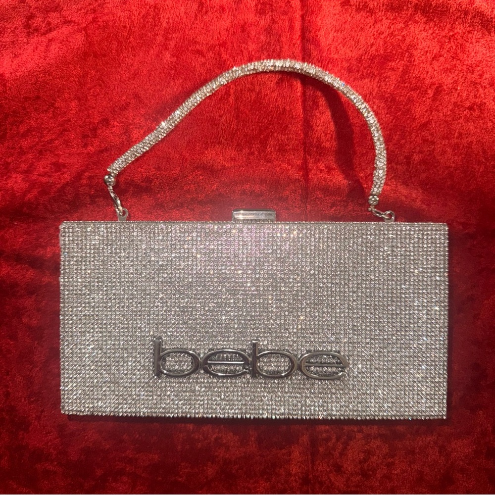 Bebe Silver Clutch Bag